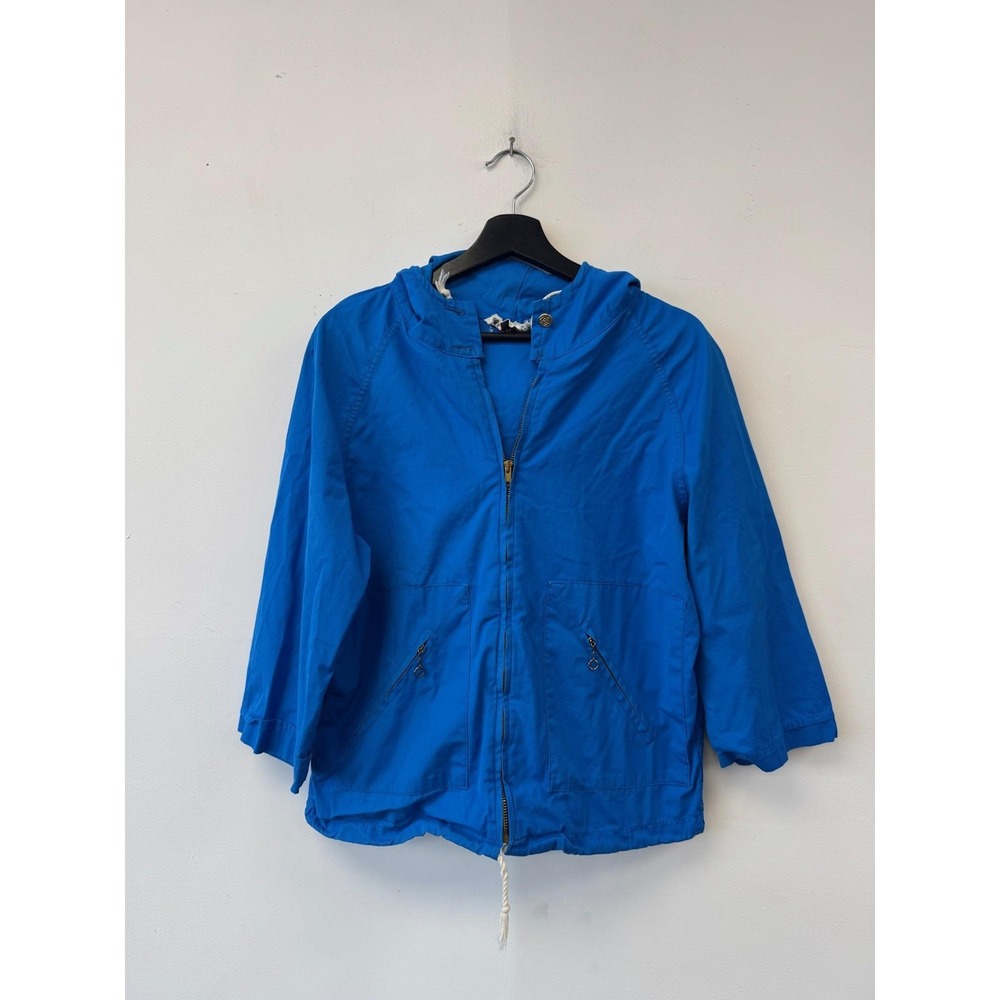Vintage Sportmaster Of California Jacket Mens Medium Blue Hooded Windbreaker 60s